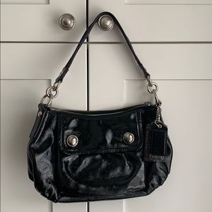 Black patent leather Coach bag